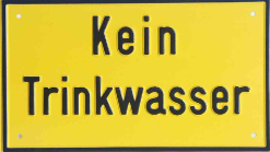 HINWEISSCHILD "KEIN TRINKWASSER"