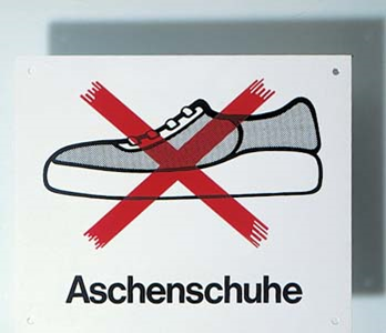 Aschenschuheverbotschild (30x25cm)