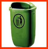 Abfallbehälter aus Kunststoff grün