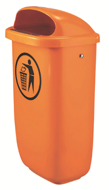 Abfallbehälter aus Kunststoff orange